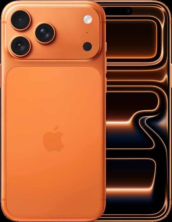 iPhone 17 Pro Max en color plata, con la pantalla apagada