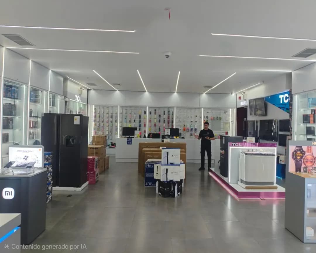 Salón del CC Megacenter con línea blanca, televisores TCL y atención al cliente